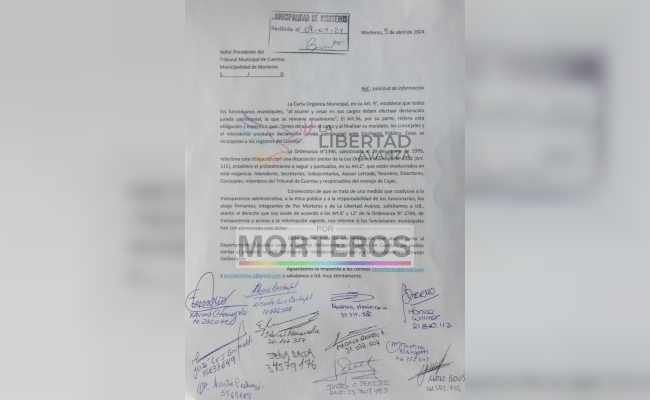 Morteros: la oposición pidió información sobre las declaraciones juradas de los funcionarios municipales