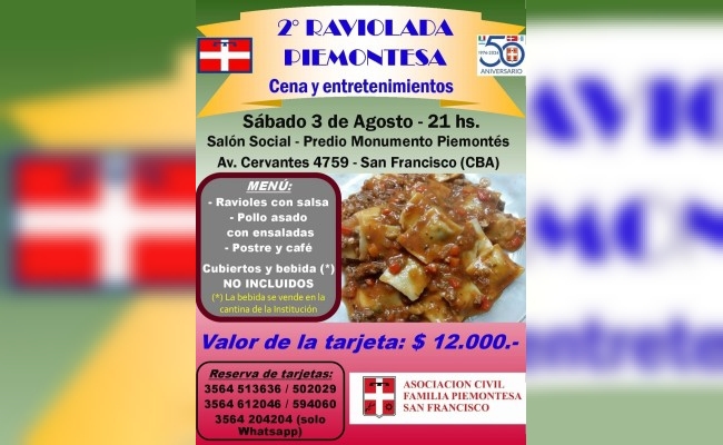 Se viene la Segunda Raviolada Piemontesa