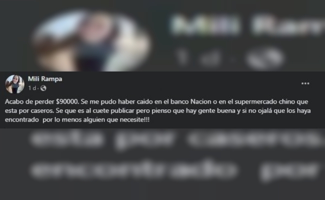 Una vecina de la ciudad perdió una suma grande de dinero y se lo devolvieron