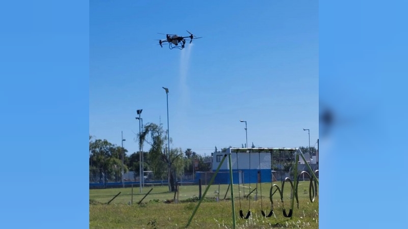 San Francisco: Con el drone pulverizador aceleran el combate contra el Dengue