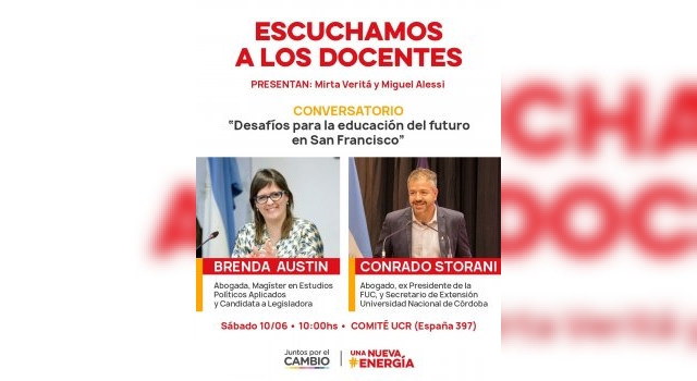 Puricelli invita a participar de un conversatorio sobre los desafíos de la educación