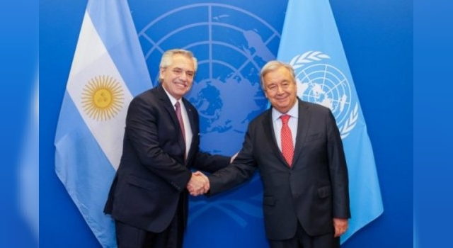 Alberto Fernández se reunió con el secretario General de la ONU y hablaron de Malvinas