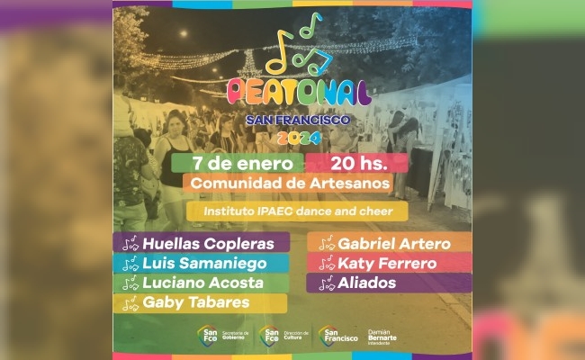 Hoy desde las 20 hs, inicia la Peatonal San Francisco 2024