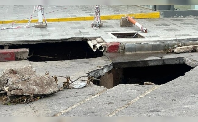 Temporal en Córdoba: se abrió un nuevo socavón sobre Vélez Sarsfield