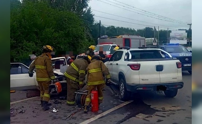 Violento accidente de frente sobre ruta 38