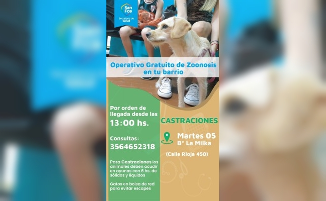 Continúa el  “Operativo de Zoonosis en tu barrio” 