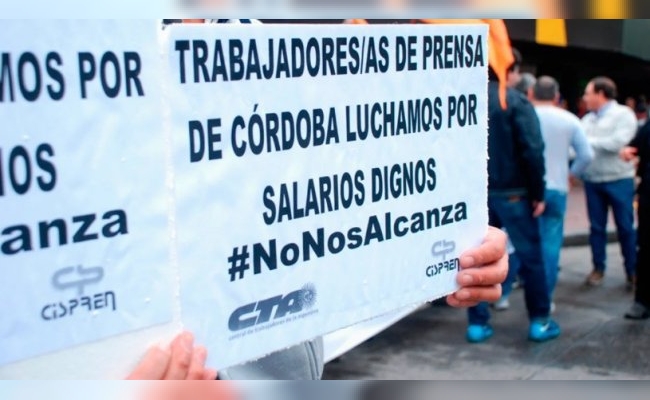 Jornada de paro y protesta de los trabajadores de prensa de Córdoba