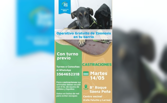 Continúa el operativo gratuito de Zoonosis 