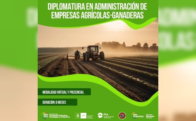 Continúan las inscripciones para la Diplomatura en Administración de Empresas Agrícolas - Ganaderas  