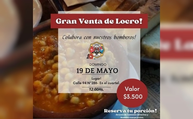 Tradicional locro de Bomberos de Frontera 