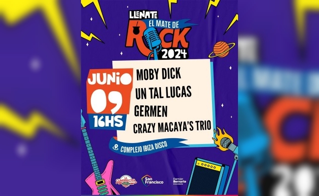 Séptima fecha del “Llenate el mate de rock”