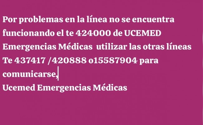 Por inconvenientes con su línea habitual, UCEMED informa nuevas maneras de comunicarse