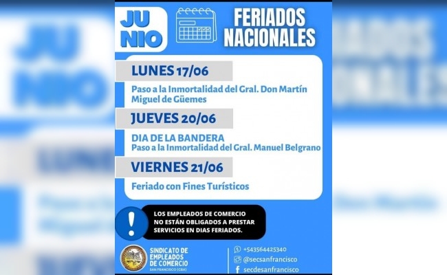 Empleados de Comercio: ¿Cuáles son los feriados que podrán cobrarse doble?