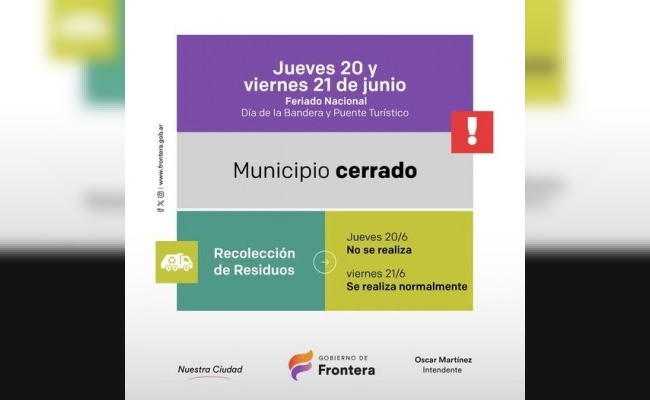 Fin de semana XXL: municipio de  Frontera estará cerrado