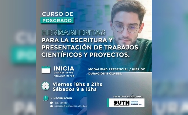 Sigue abierta la inscripción al curso de Posgrado "Herramientas para la escritura y presentación de trabajos científicos y proyectos"