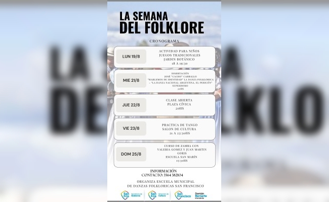 La Escuela Municipal de Danzas Folklóricas organiza distintas actividades en la Semana del Folklore 