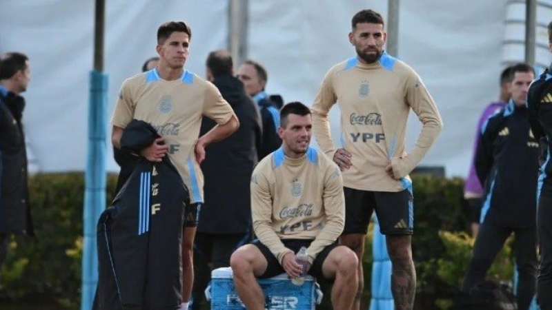 La Selección argentina ya se entrena en Colombia: Mac Allister y Nico González a la par del grupo