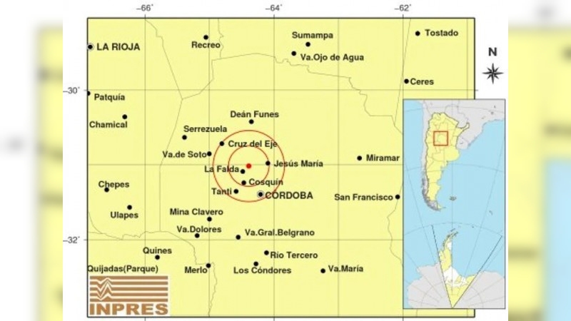 Registraron un leve sismo cerca de La Falda