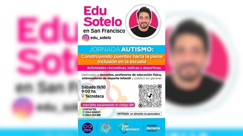 Eduardo Sotelo disertará en la ciudad sobre autismo e inclusión en las escuelas