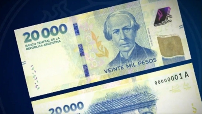 Comienza a circular el nuevo billete de $20 mil con la imagen de Alberdi