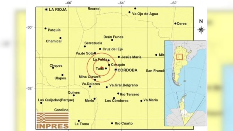 Tembló Córdoba: un sismo se registró en cercanías a Tanti