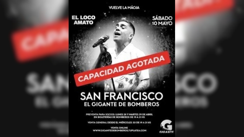 Entradas agotadas para el baile de El Loco Amato