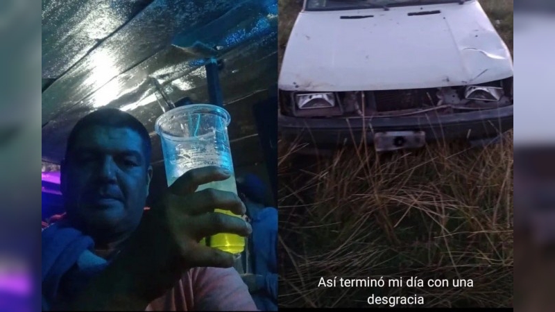 Iba alcoholizado, mató a un ciclista y luego posteó fotos de su auto dañado