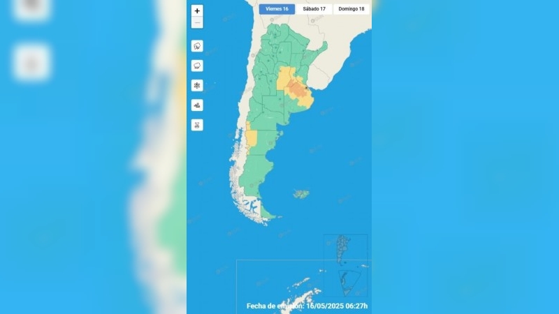 Rige una alerta amarilla por tormentas fuertes para gran parte de Córdoba