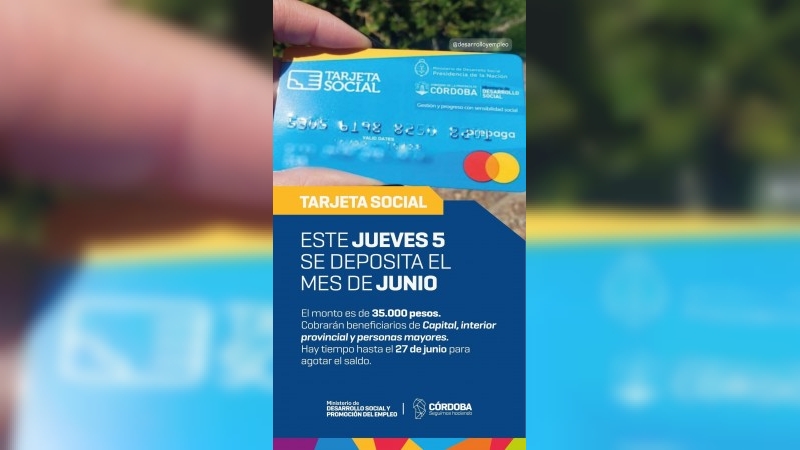 Tarjeta Social: cuándo se acreditará el monto de junio