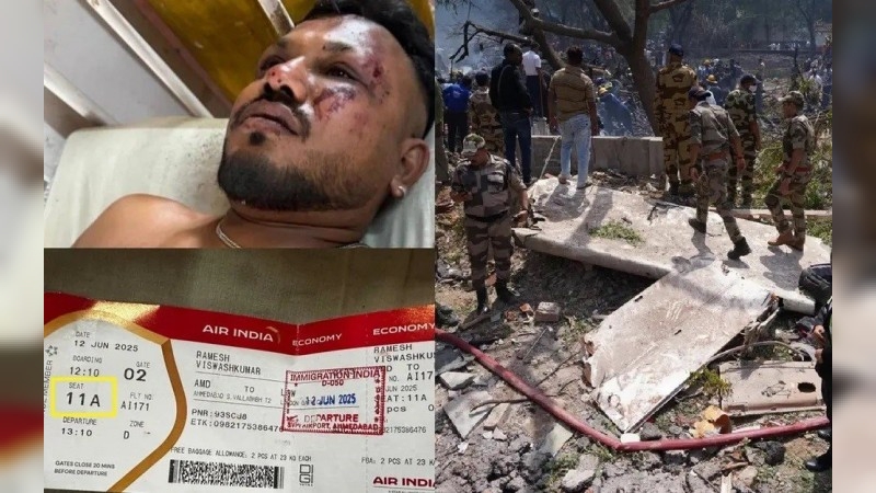 Asiento 11A. Confirman un sobreviviente en el accidente aéreo del avión de Air India