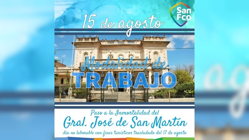 Paso a la Inmortalidad del Gral. José de San Martín: modalidad de trabajo en dependencias municipales 