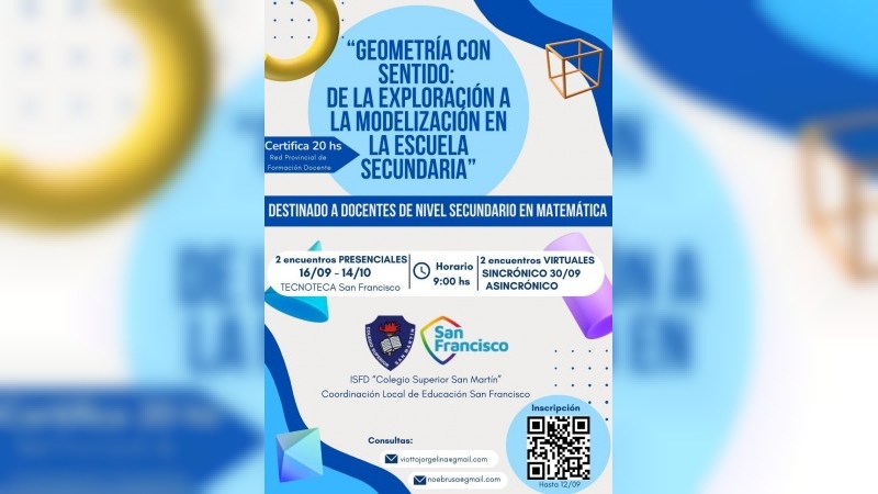 “Geometría con sentido”: capacitación gratuita con puntaje para docentes de Matemática