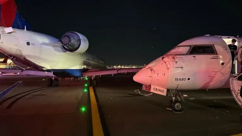 Dos aviones chocaron en el aeropuerto LaGuardia de Nueva York: una persona herida