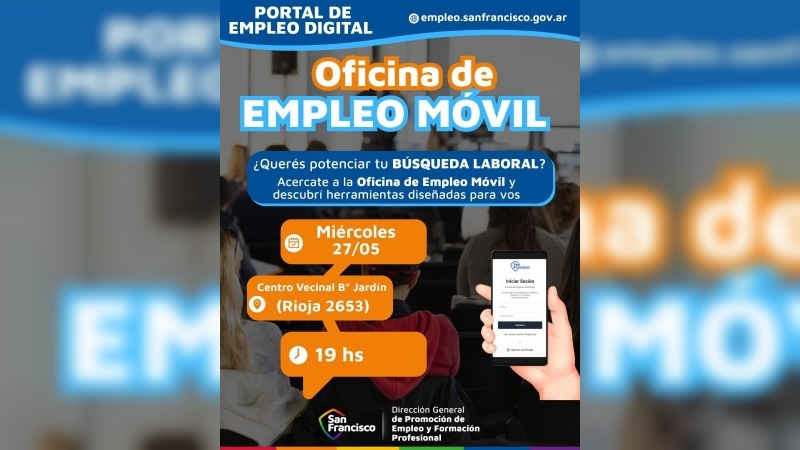 La Oficina de Empleo M&oacute;vil llega ma&ntilde;ana a Barrio Jard&iacute;n