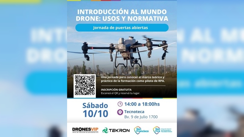 San Francisco capacitar&aacute; sobre pilotaje de drones en una jornada de puertas abiertas en la Tecnoteca