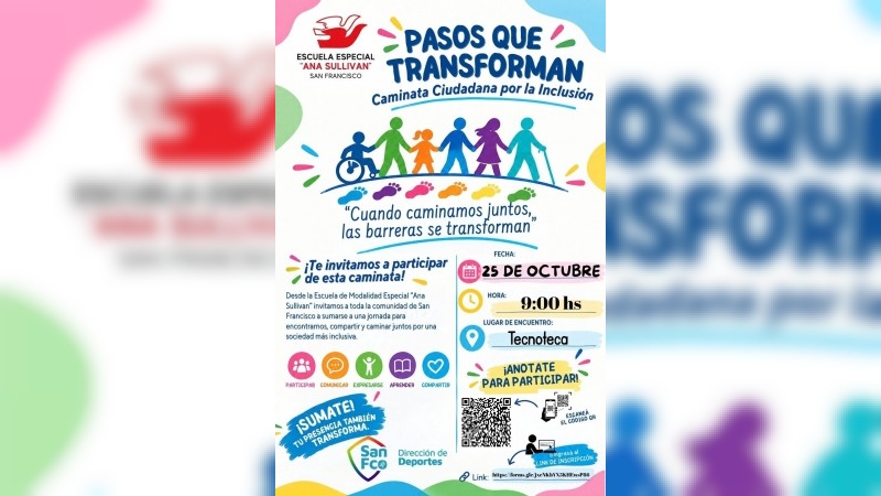 &ldquo;Pasos que transforman&rdquo;: convocan a una caminata ciudadana por la inclusi&oacute;n en San Francisco